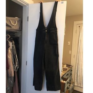 Free People Wide Leg Denim Overalls